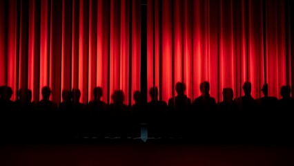 Red Stage Curtain & Audience Silhouettes