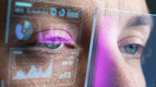 Man Using Advanced Augmented Reality Interface