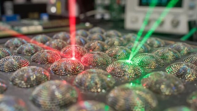 Metasurface Lens Array Illuminated with Red and Green Lasers