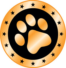 Paw Prints. Cute pets and Dogs pets paw print isolated on white background. Animal paw prints.