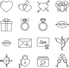 Collection of valentine's day icons Vector