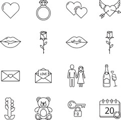 Collection of valentine's day icons Vector