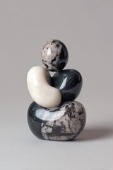 Abstract stone sculpture, smooth forms