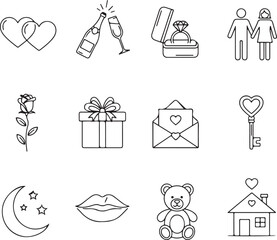 Collection of valentine's day icons Vector