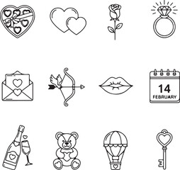 Collection of valentine's day icons Vector