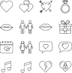 Collection of valentine's day icons Vector
