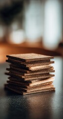 Stack of square coasters