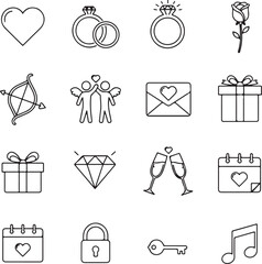 Collection of valentine's day icons Vector