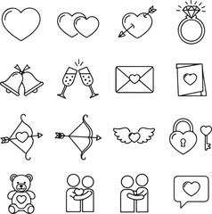Collection of valentine's day icons Vector
