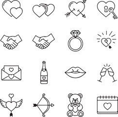 Collection of valentine's day icons Vector