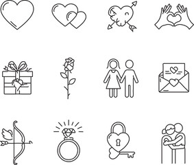 Collection of valentine's day icons Vector