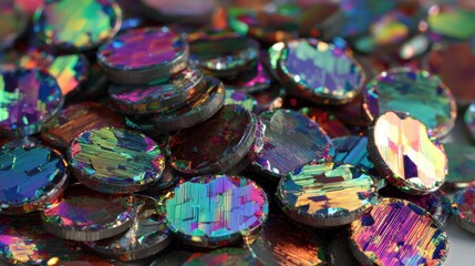 Iridescent shiny sequins abstract background