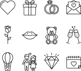 Collection of valentine's day icons Vector