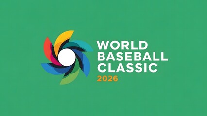 World Baseball Classic 2026 Official Tournament Logo with Colorful Pinwheel Design