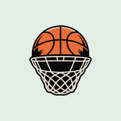 basketball hoop and ball