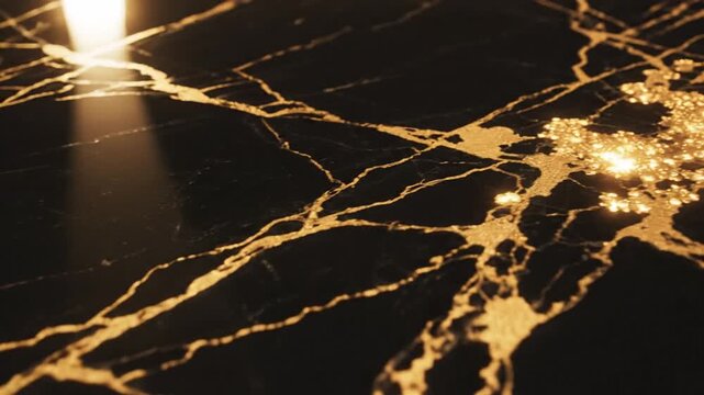 P08-Elegant black marble texture with golden veins for luxury interior design backgrounds 4K 10s