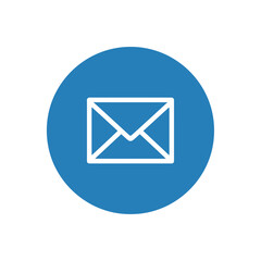 mail icon on metal button