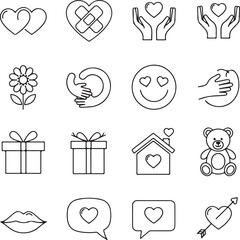 Collection of valentine's day icons Vector