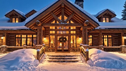P03-Plan your winter getaway to this stunning snowy mountain lodge for a cozy retreat 4K 10s