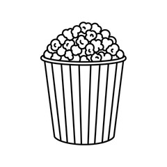 Popcorn Bucket Icon &ndash; Movie Snack Symbol for Cinema, Entertainment & Food Design