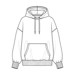 Sweatshirt Outline Icon &ndash; Crewneck Pullover Front and Back Apparel Design Template