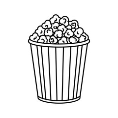 Popcorn Bucket Icon &ndash; Movie Snack Symbol for Cinema, Entertainment & Food Design