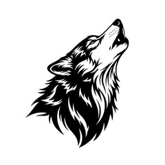 Howling Wolf Head Icon &ndash; Wildlife Animal Silhouette for Nature, Spirit & Logo Design