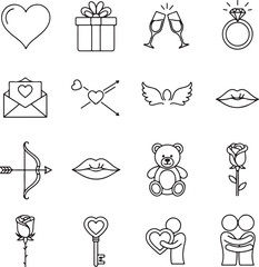 Collection of valentine's day icons Vector