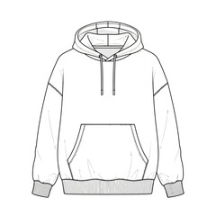 Sweatshirt Outline Icon &ndash; Crewneck Pullover Front and Back Apparel Design Template