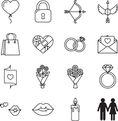 Collection of valentine's day icons Vector
