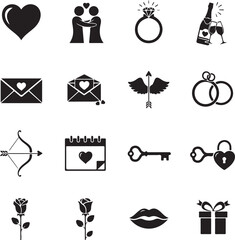 Collection of valentine's day icons Vector