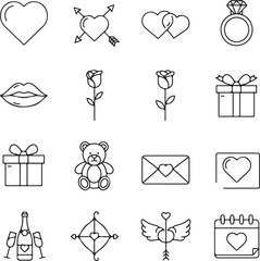 Collection of valentine's day icons Vector