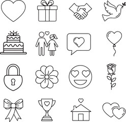 Collection of valentine's day icons Vector