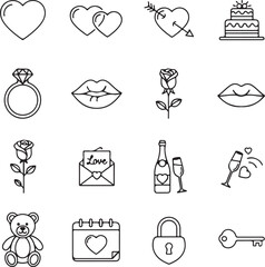 Collection of valentine's day icons Vector