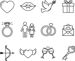 Collection of valentine's day icons Vector