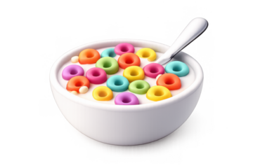 Colorful cereal bowl icon for breakfast themes or food apps