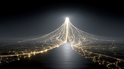 A render farm, visualized as a single, complex crystalline structure