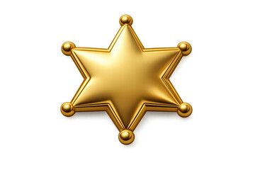 Golden sheriff badge icon design for western themes and law enforcement graphics