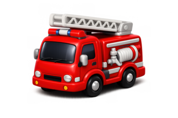 Vibrant fire truck icon for emergency services illustrations and designs