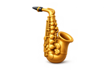 Abstract golden saxophone icon for musical design and composition projects