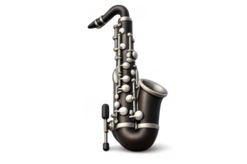 Bass clarinet icon illustration for music design and education projects