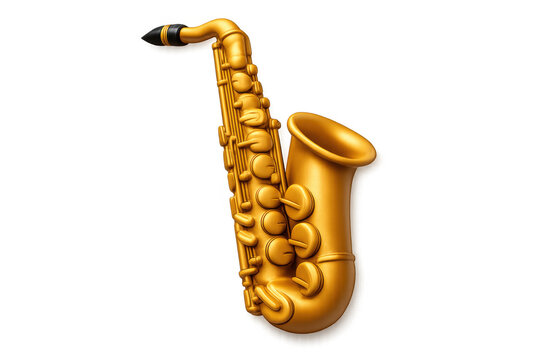 Elegant baritone saxophone icon in gold for music design and decor