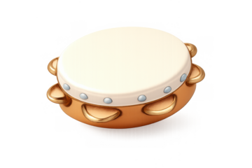 Simple tambourine icon for music design and digital interface