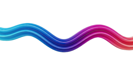 Gradient Ribbon Wave on White Background