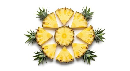 Freshly sliced pineapple arrangement