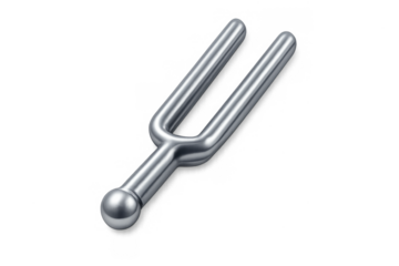 Metallic tuning fork icon design for music and sound projects