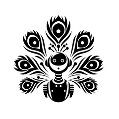 black and white peacock