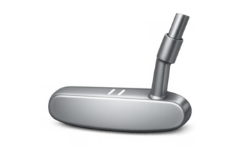 Elegant silver putter icon for golf enthusiasts - minimalist design for sports merchandise and digital use