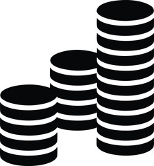 Financial Growth Indicated by Increasing Stacks of Money Coins Representing Investment Success