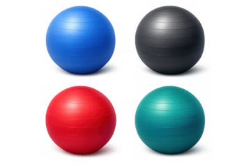 Colorful exercise ball icon collection for fitness design and application